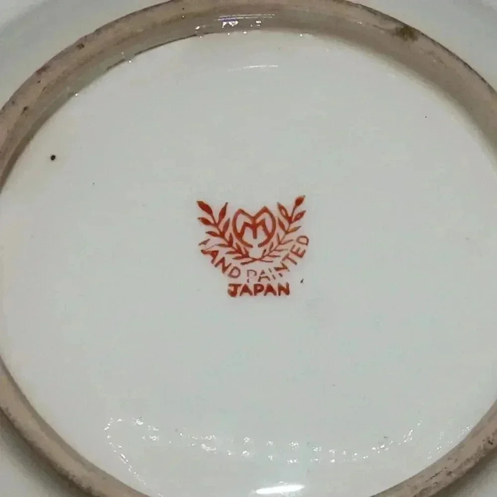 Japanese Porcelain Lemon Dish with Handle Hand Painted in Japan Vintage